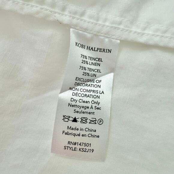 Kobi Halperin Torie Jacket Blazer Linen Blend Floral Eyelet Embroidery White M - Picture 11 of 11